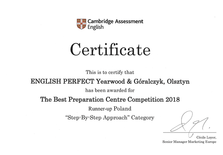 Cambridge Assessment Certificate English Perfect