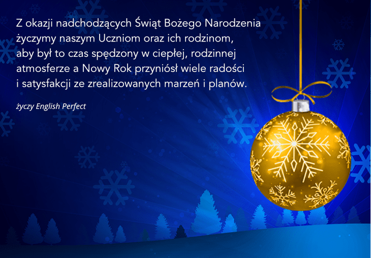 Merry Christmas and Happy New Year zyczy English Perfect